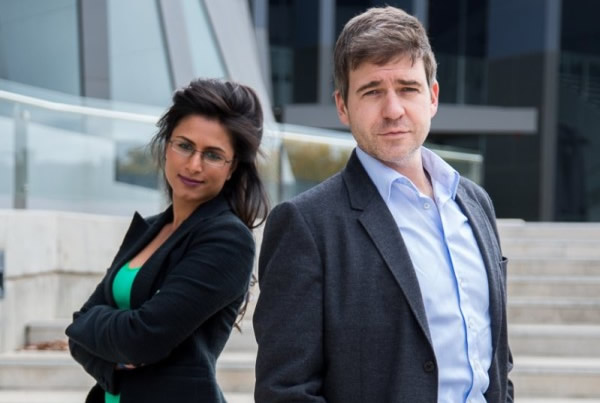 Local leaders – Dr Priya Dev and David Elliot (Qhopper)