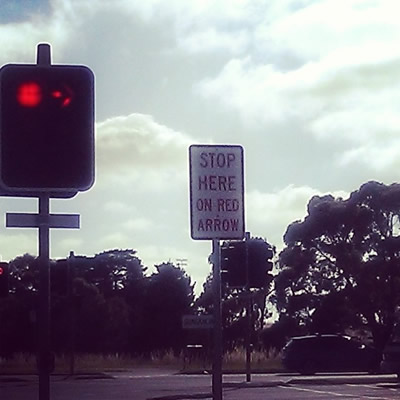 When a Red Traffic Arrow Needs Explanation