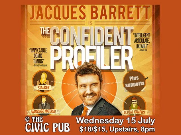 Comedy Club @ the Civic Pub presents Jacques Barrett - The Confident Profiler