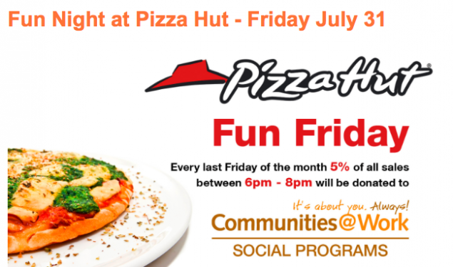 Friday fun night tonight at Pizza Hut