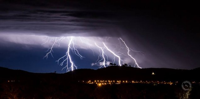 storm over canberra arboretum