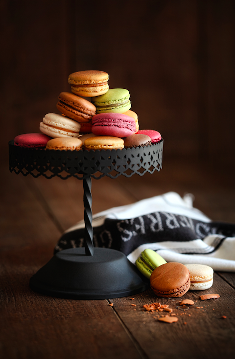 macaron stand at terrace cafe