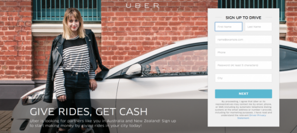 Uber website