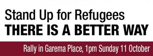 rally for refugees