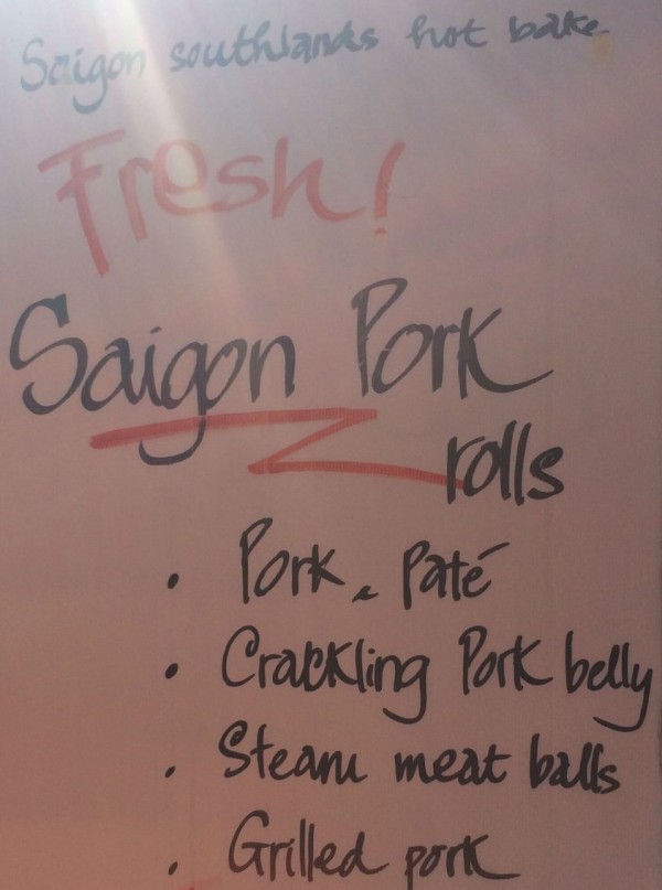 saigon southlands hot bake sign