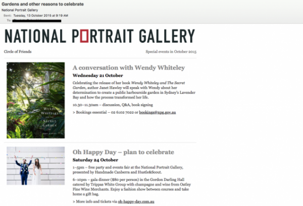 Portrait Gallery email