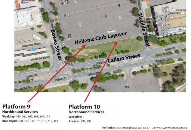 Woden bus platforms close for maintenance