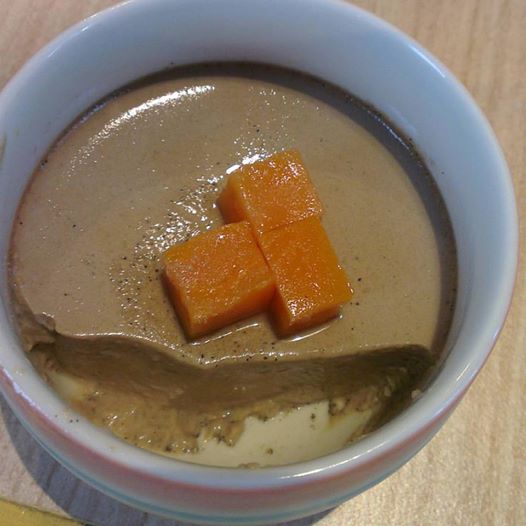 Houji Tea Smooth Pudding, Candied Sweet Potato
