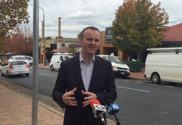 Andrew Barr launching smart parking at Manuka.