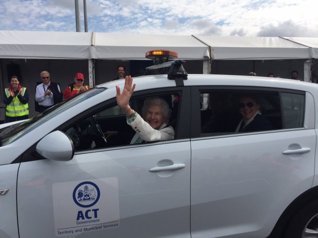 Tamie Fraser steals show at bridge opening on Majura Parkway