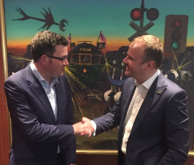 Barr, Andrews to push for cheap CBR-MEL flights; collaborate on family violence, safe schools