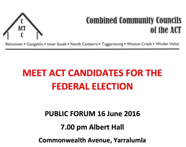 Federal Election public forum at Albert Hall