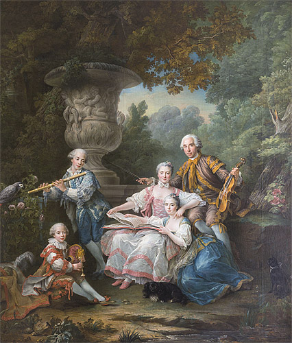 Francois-Hubert Drouais. The Sourches family 1756. Oil on canvas.