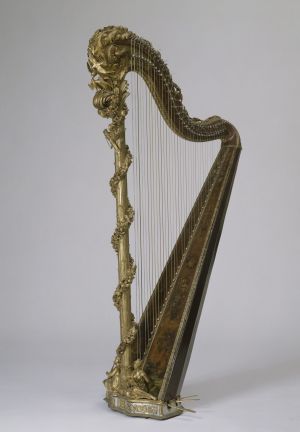 John Henry Naderman. Marie-Antoinette's harp 1775. Gilded and painted wood, metal, bronze, pearl and glass beads.