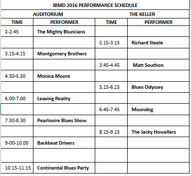 Performance schedule 2016