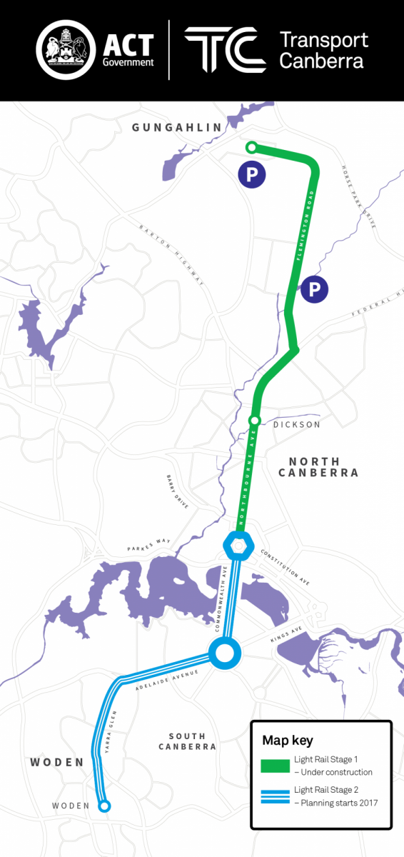 Light rail Stage 2 to Woden