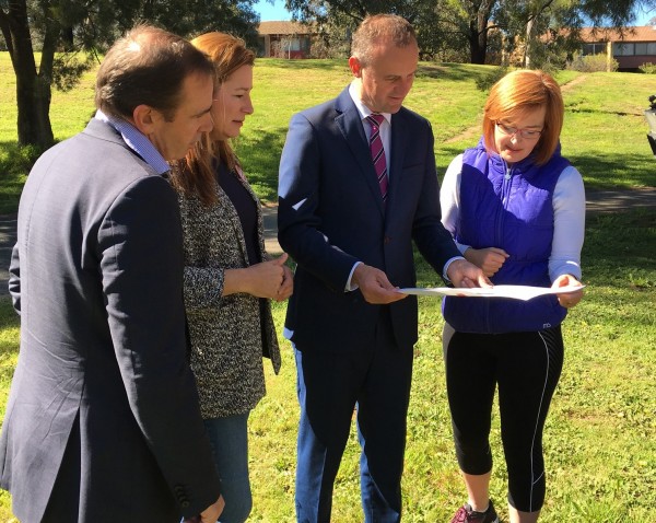 Tony Stubbs of the Heart Foundation joins Yvette Berry, Andrew Barr and Meegan Fitzharris of Labor