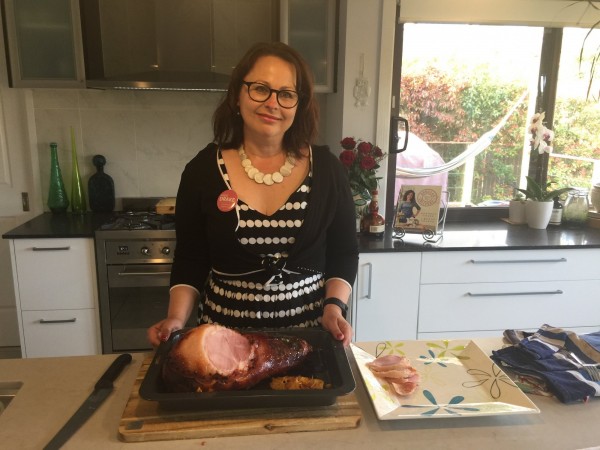 Angie Drake with her ham