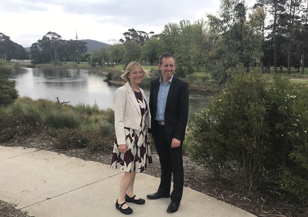 Caroline Le Couteur and Shane Rattenbury. Photo: Charlotte Harper