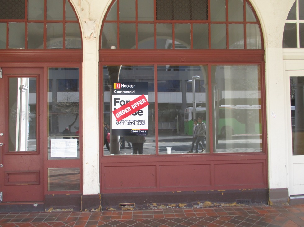 Sydney Building shopfront painted 'mission brown;