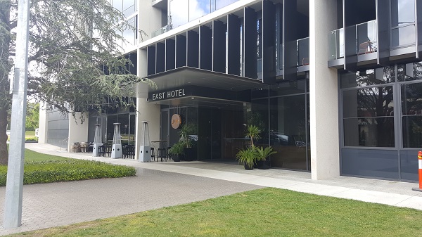 The front entrance of the East Hotel