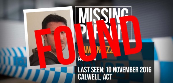 Missing person Damien Ezzy found