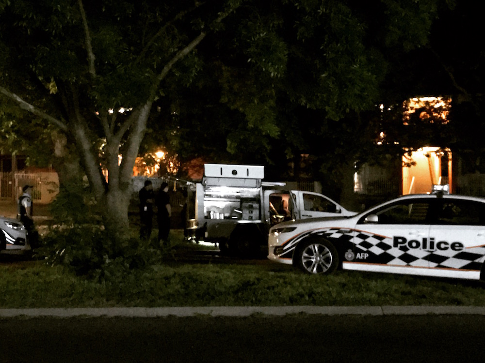 Police investigate a suspicious death in Watson. Photo: Charlotte Harper