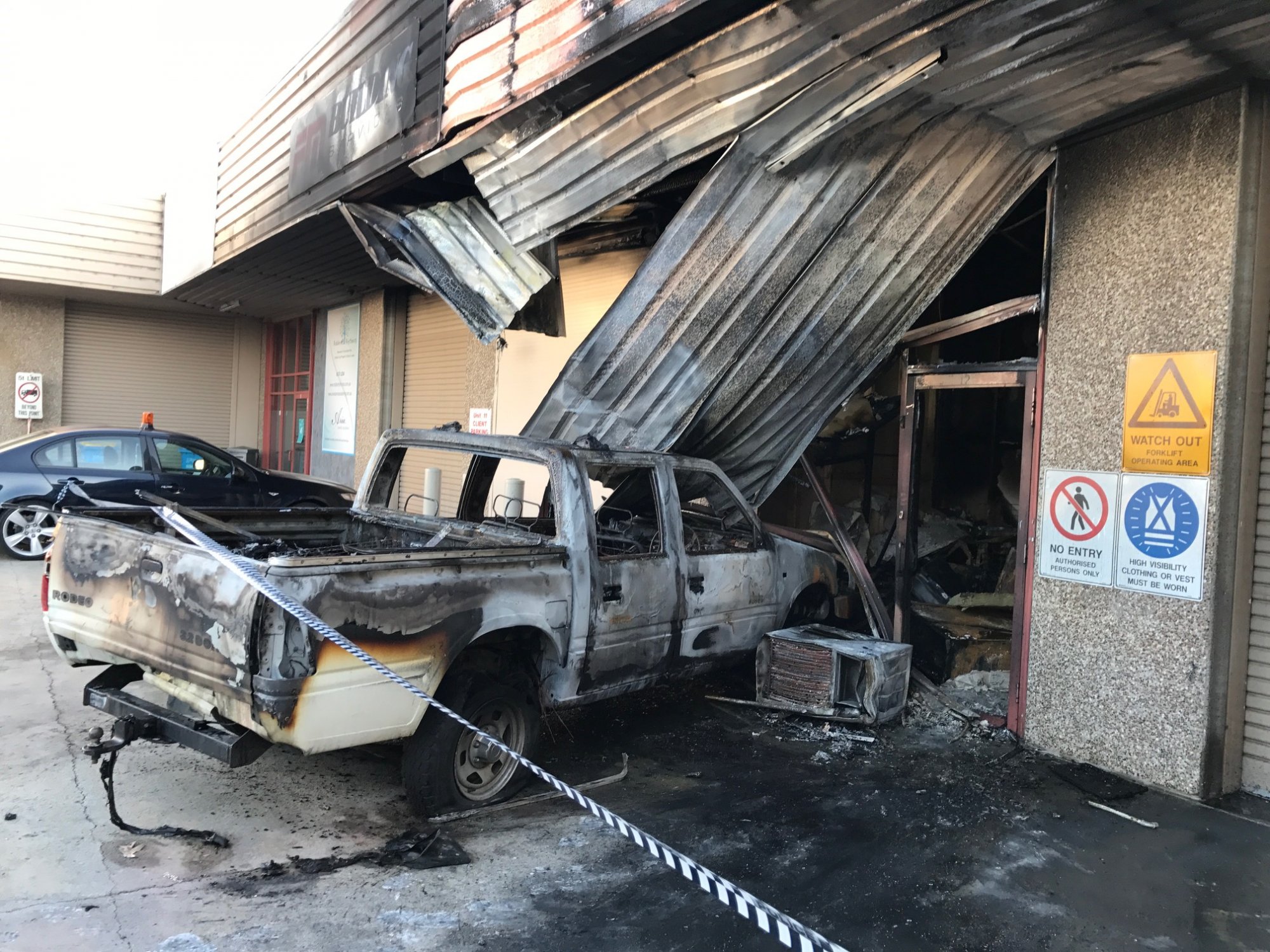 Ute smash and fire gut tech2home's Fyshwick office