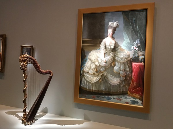 Marie-Antoinette, right, with her harp, left. Photo: Charlotte Harper