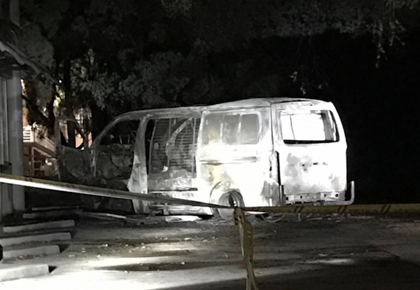 Van car bomb. Photo: Lyle Shelton, Twitter