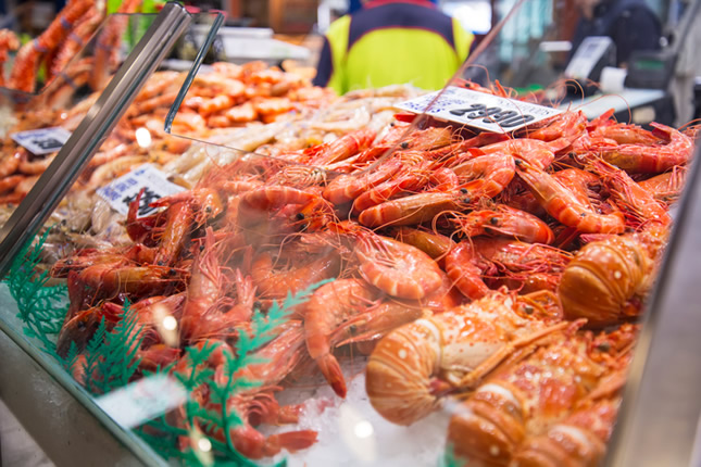 Shopping for seafood at Christmas