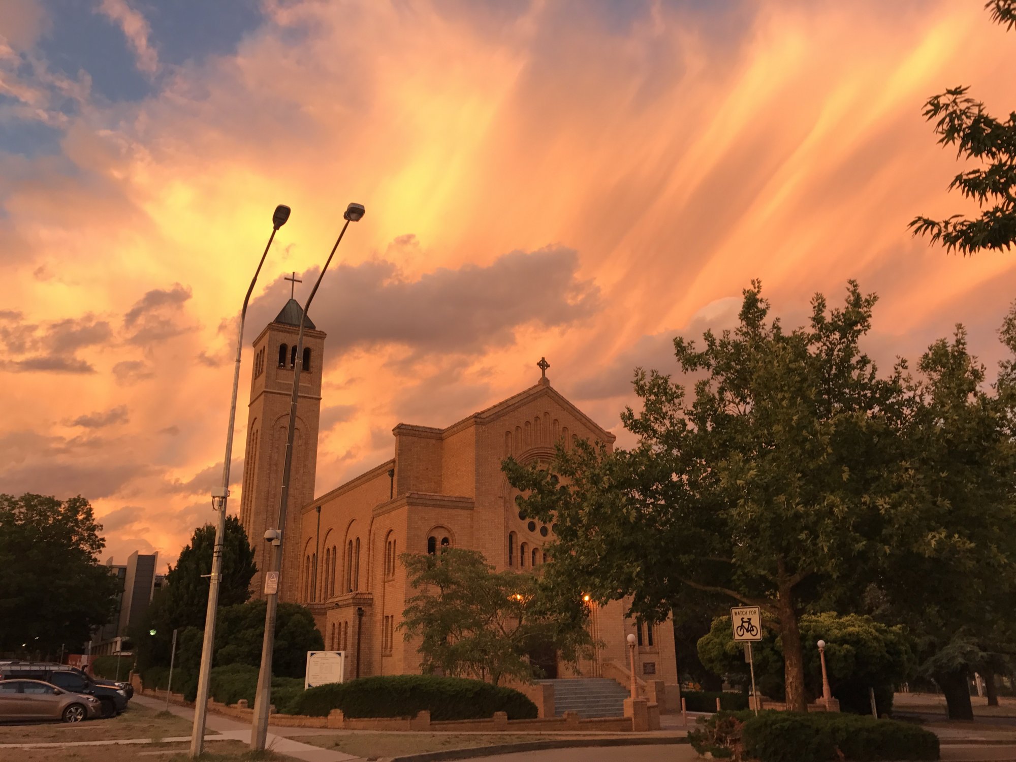 St Christopher's Cathedral sunset. Photo: Charlotte Harper