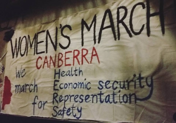 Women's march banner