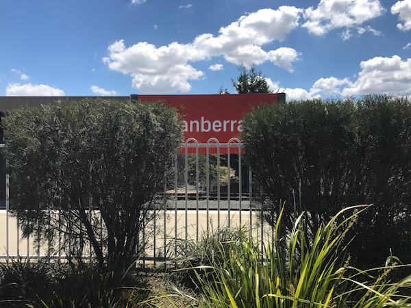 Canberra sign at Kingston railway. Photo: Charlotte Harper