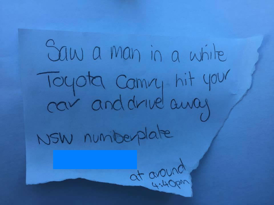 ANU car park note