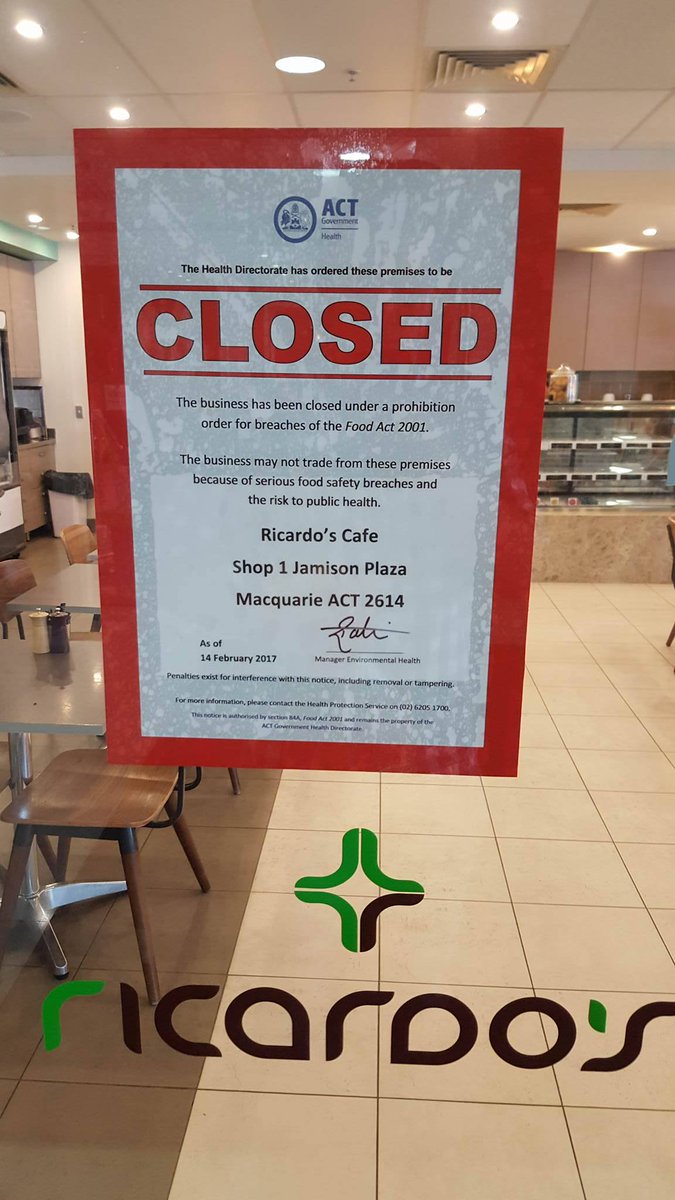 Salmonella outbreak closes Ricardo's at Jamison and Central Cafe Gungahlin