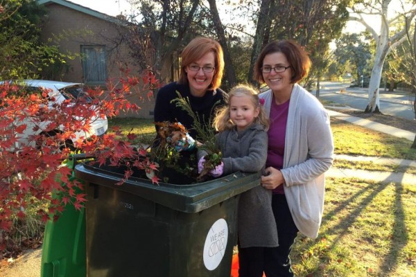 Cath and Sammi Collins (right and centre) with Minister Meegan Fitzharris