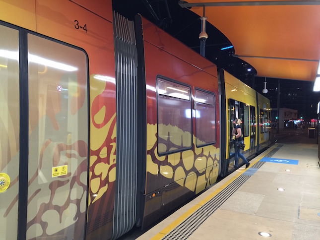 Gold Coast light rail stop. Photo: Charlotte Harper