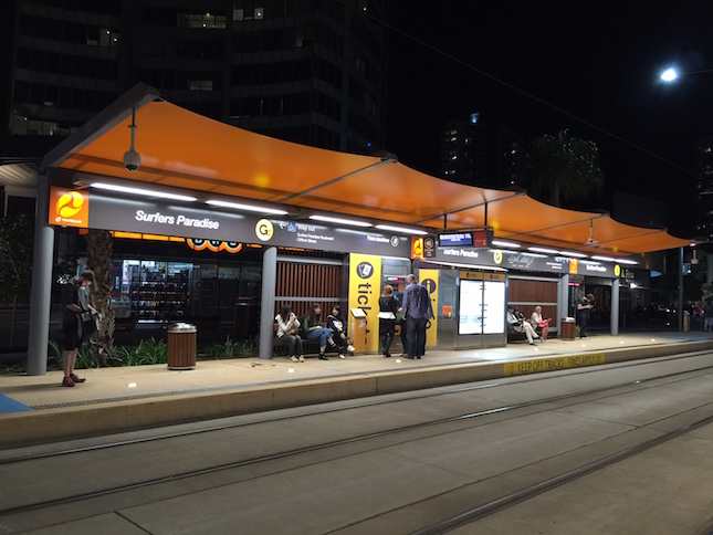 Gold Coast light rail tracks. Photo: Charlotte Harper