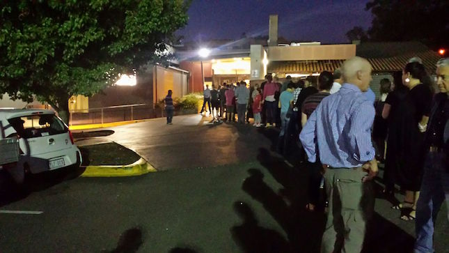 Residents queued to attend last week's WCCC meeting. Photo: Supplied