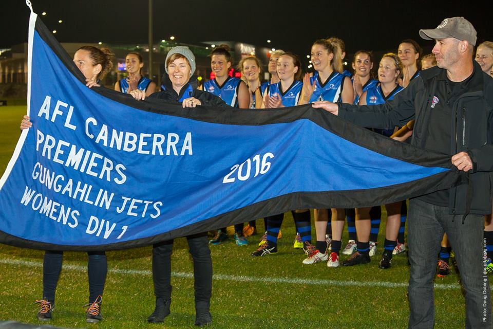 AFL Canberra women unveil Premiership Flag