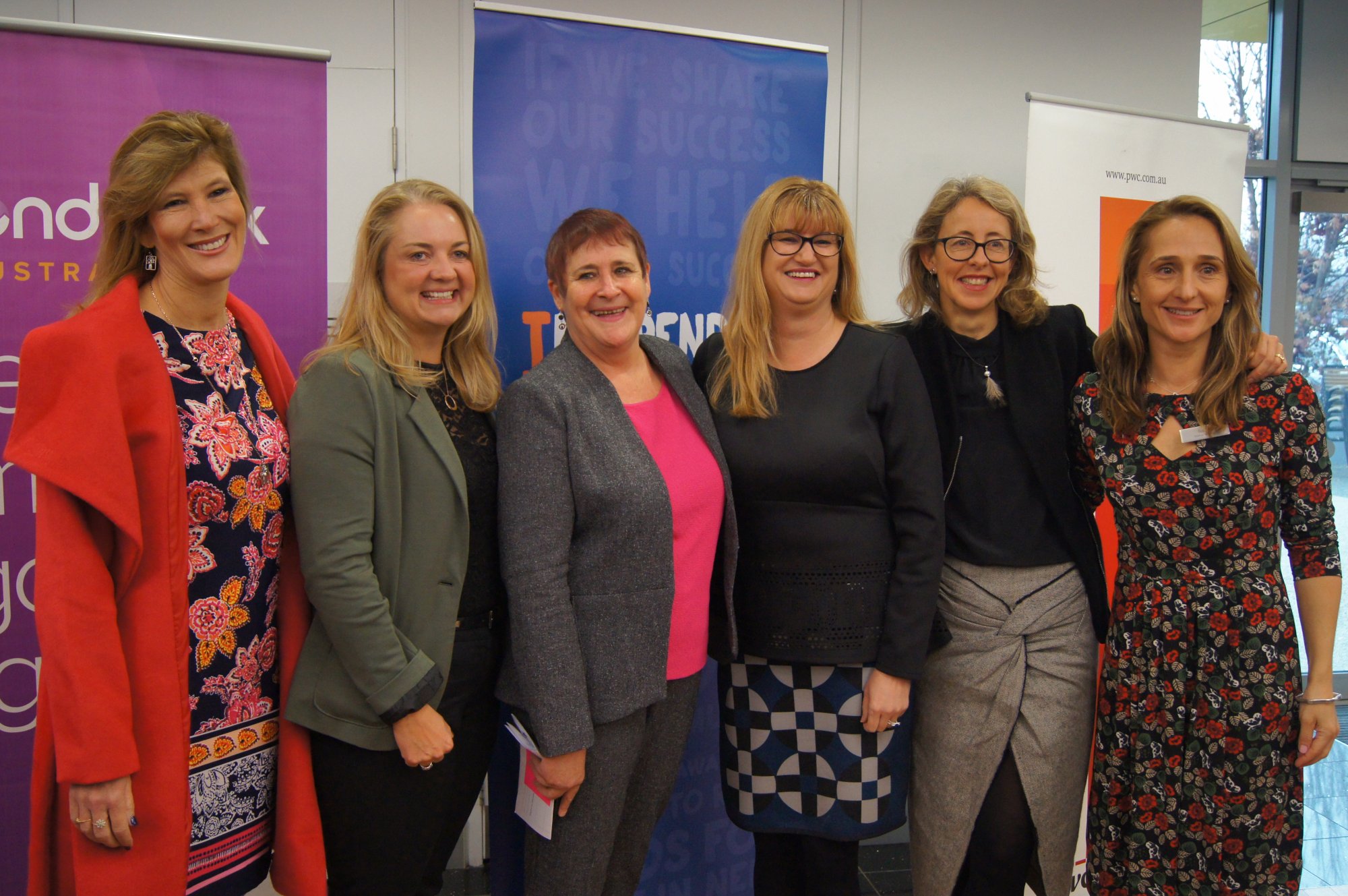 Partners at the launch of the ABC micro-finance facility including Lynne Pezzullo, Melissa Cabban, Marcia Williams, Mirjana Wilson, Georgina Byron and Trisha Wong