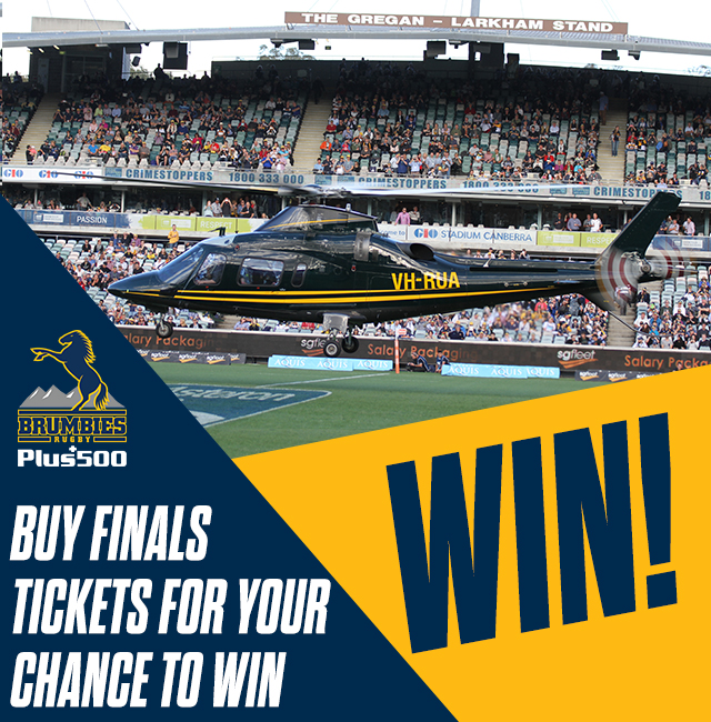 Win a helicopter ride to the Brumbies quarter-final