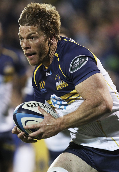 Clyde Rathbone playing for the Brumbies in 2013 - Photograph by Stefan Postles 