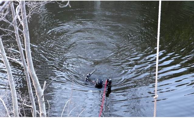 diver in river