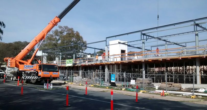 crane and building site