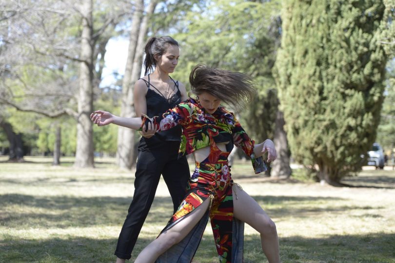 Two women dancing