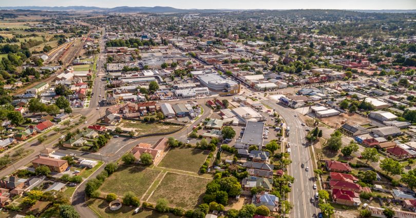 Aerial view of Canberra suburbs