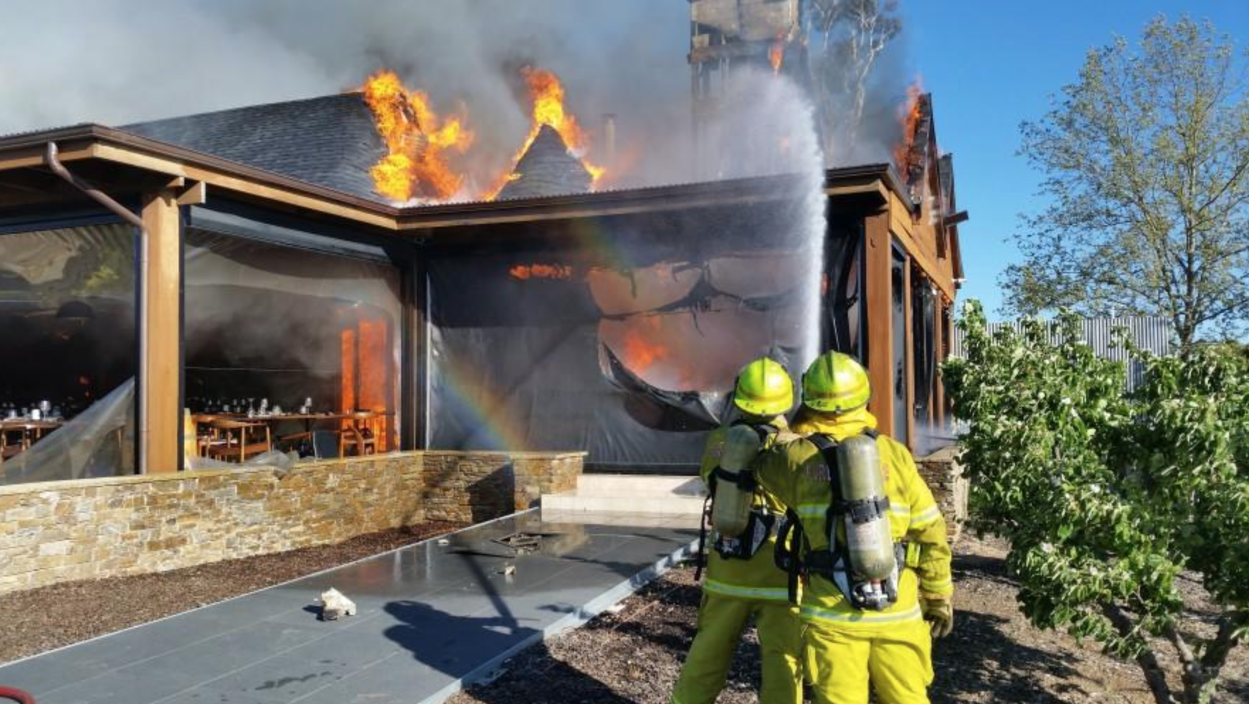 Pialligo Estate Restaurant engulfed in flames