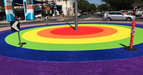 Braddon's rainbow roundabout a symbol of city's diversity